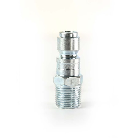 Interstate Pneumatics 3/8 Inch Auto Coupler Plug x 3/8 Inch Male NPT (Silver Color) CPA661Z